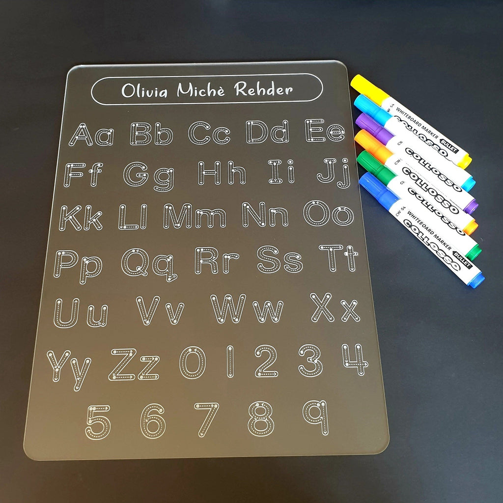 Alphabet & Numbers - Write & Learn Acrylic Board