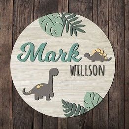 Dino Name Plaque