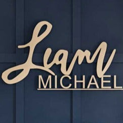 Lasercut Coated Wooden Double Name Plaque